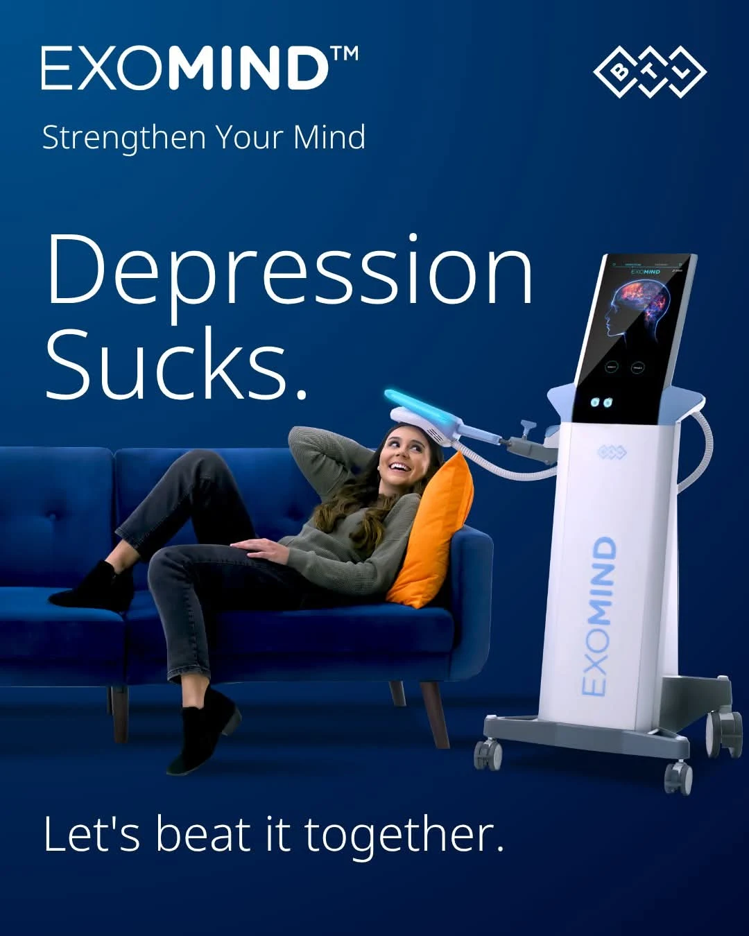 Depression treatment with EXOMIND device at Elko Replenish Med Spa