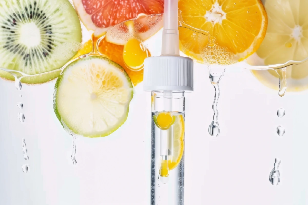 Citrus fruits, IV solution, and medical supplies representing hydration, recovery, beauty, and wellness support at Elko Replenish Med Spa