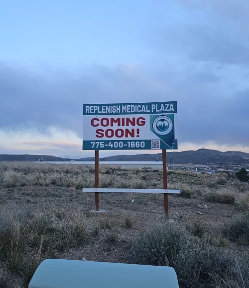 Replenish Medical Plaza “Coming Soon” sign