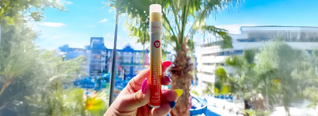 Premium immunity supplement featuring a convenient liquid formula for daily wellness support.